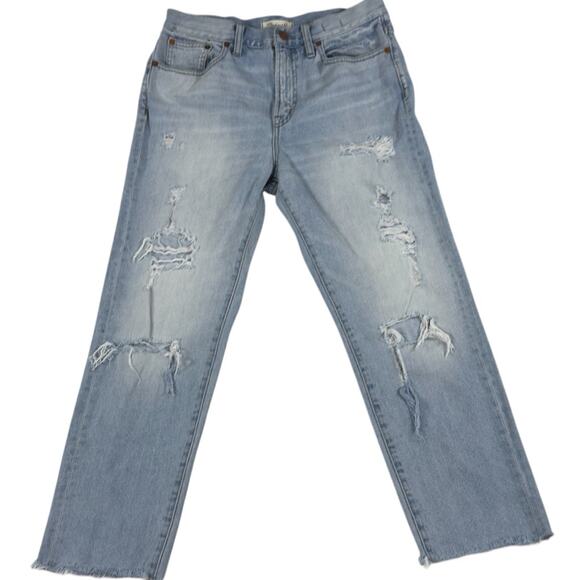 Madewell Denim - Madewell The Perfect Vintage‎ Jeans Distressed Crop Light Wash Size 28 TINY FLAW